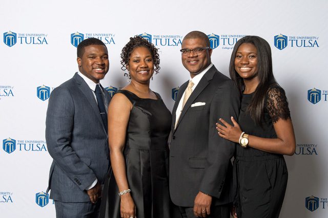 Danny C. Williams Jr., Wendy Williams, Danny C. Williams Sr., Morgan Williams, TU Law Alumni Gala, Gilcrease Museum. 