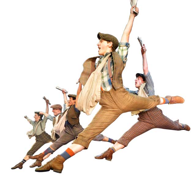 Newsies, a Disney Theatrical Production under the direction of Thomas Schumacher presents Newsies, music by Alan Menken, lyrics by Jack Feldman, book by Harvey Fierstein, starring Dan Deluca (Jack Kelly), Steve Blanchard (Joseph Pulitzer), Stephanie Styles (Katherine Plumber), Angela Grovey (Medda), Jacob Kemp (Davey), Zachary Sayle (Crutchie), Anthony Rosenthal or Vincent Crocilla (Les) and Matthew J. Schechter (Les) under the direction of Jeff Calhoun, choreographed by Christopher Gattelli, North American Tour premiere Thursday October 30 Philadelphia