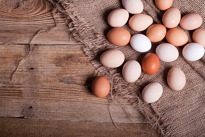 eggs on sacking