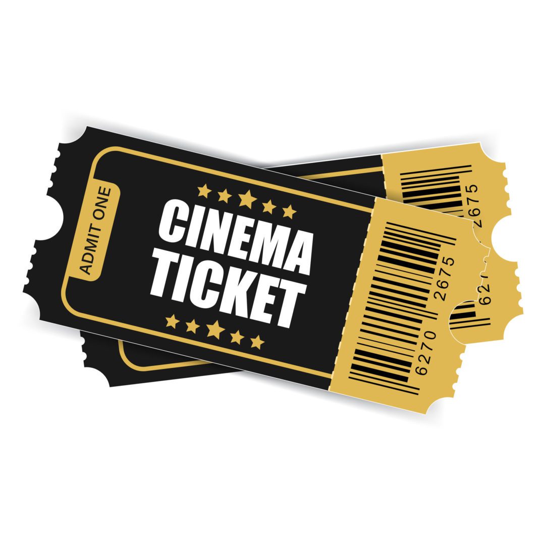 Realistic cinema ticket icon in flat style. Admit one coupon entrance vector illustration on isolated background. 3d ticket business concept.